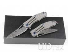 Small and exquisite Sweden powder damascus steel pocket knife UD405307